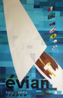 EVIAN HAUTE-SAVOIE - affiche originale de Pierre Novat (1967)