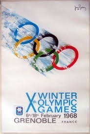 Xth WINTER OLYMPIC GAMES - GRENOBLE 1968, par Jean Brian - affiche officielle