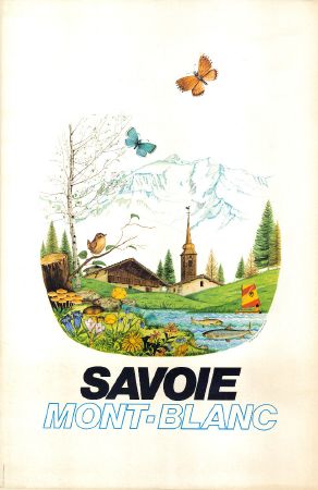 SAVOIE MONT-BLANC - affiche originale, publicité Laty (1973)
