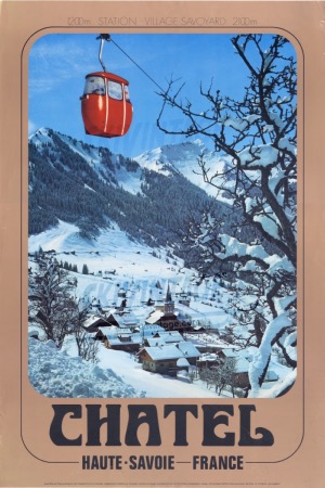 CHATEL HAUTE-SAVOIE - FRANCE - STATION VILLAGE SAVOYARD - affiche originale (ca 1970)
