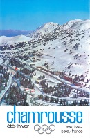 CHAMROUSSE ETE/HIVER ISERE FRANCE - ANNEAUX OLYMPIQUES - affiche originale (ca 1970)