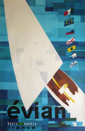 EVIAN HAUTE-SAVOIE - affiche originale de Pierre Novat (1967)