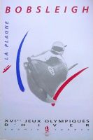 BOBSLEIGH - LA PLAGNE - XVIè JEUX OLYMPIQUES D'HIVER ALBERTVILLE 1992 - affiche officielle