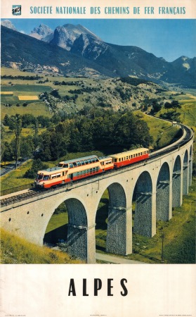ALPES (DROME-HAUT BUECH) - affiche originale pour la SNCF (1963)