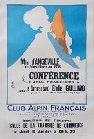 CLUB ALPIN FRANCAIS (MLLE D'ANGEVILLE AU MONT-BLANC EN 1838) - affiche originale de Samivel (1938-1939)