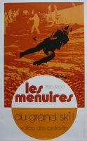 LES MENUIRES... DU GRAND SKI ! - affiche originale par Pierre Novat (1972)