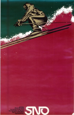 STATIONS DE SKI "SNO" (ANNIE FAMOSE) - affiche originale (ca 1971)
