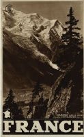 FRANCE - CHAMONIX (ALPES DE SAVOIE) LE MONT BLANC - affiche originale, photo Tairraz (ca 1939)