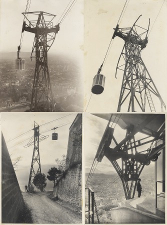 LE TELEFERIQUE DE GRENOBLE - PREMIER TELEFERIQUE URBAIN - 4 photos originales de Ch. Piccardy (1934)