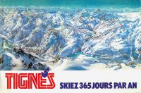 TIGNES - SKIEZ 365 JOURS PAR AN - affiche/plan des pistes de ski par Pierre Novat (1983)