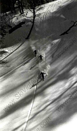 TRACES... SKIEURS EN PLEINE DESCENTE A GOURETTE - photo originale de Karl Machatschek (années 30)
