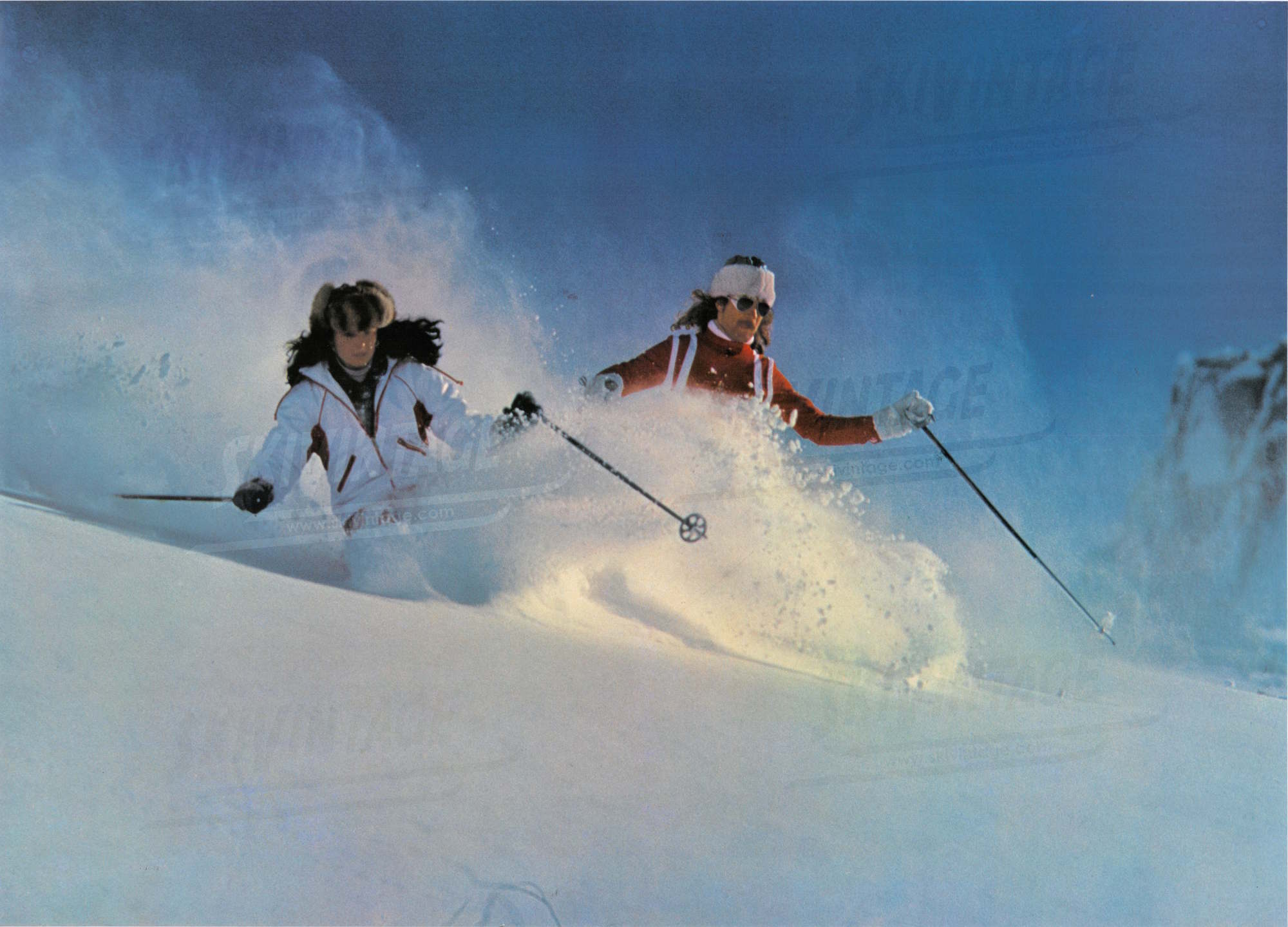 Le ski en poudreuse Poster photo par Pierre Poncet (ca 1980)