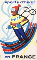 SPORTS D'HIVER EN FRANCE - affiche originale par Constantin (1959)