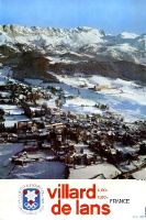 VILLARD DE LANS... LA STATION DE TOUTE L'ANNEE - affiche originale avec anneaux olympiques 1968