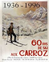 1936-1996, 60 ANS DE SKI AUX CARROZ - affiche numérotée de Feodor Tamarsky