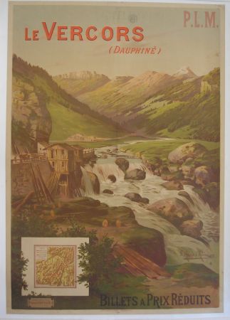 PLM - LE VERCORS (DAUPHINE), par Frédéric Hugo d'Alési - affiche originale