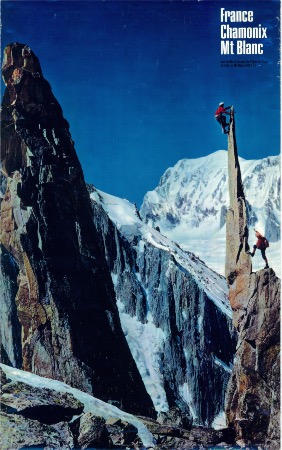 FRANCE CHAMONIX-MONT-BLANC - CORDEE A L'EPEE DU TACUL - affiche originale Gay-Couttet (ca 1960)