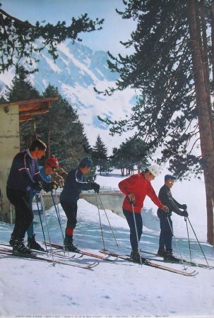 SKI EN FRANCE (BAREGES 1250 M, FRANCE HAUTES PYRENEES) - affiche ancienne par Fronval