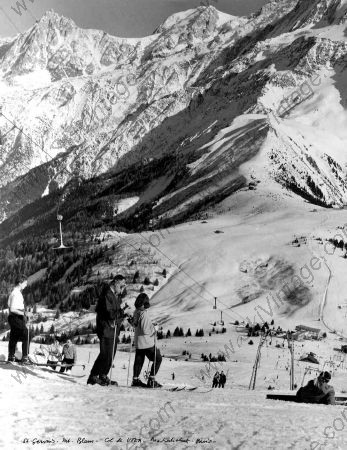 SKI AU COL DE VOZA A SAINT-GERVAIS - cliché original de Karl Machatschek (années 60)