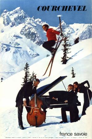 COURCHEVEL FRANCE SAVOIE - affiche originale par Mainetti (1969)