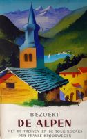 BEZOEKT DE ALPEN (VISITEZ LES ALPES), par Nathan - affiche ancienne de 1954