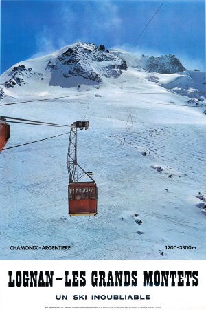 ARGENTIERE - LOGNAN-LES GRANDS MONTETS - UN SKI INOUBLIABLE - affiche originale Gay-Couttet (1971)