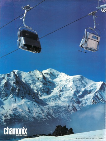 CHAMONIX LA FLEGERE - LE NOUVEAU TELECABINE DE L'INDEX - affiche originale (1978)