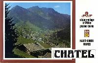 CHATEL STATION-VILLAGE A 1200 M PISCINE-TENNIS - HAUTE-SAVOIE FRANCE - affiche originale (ca 1975)