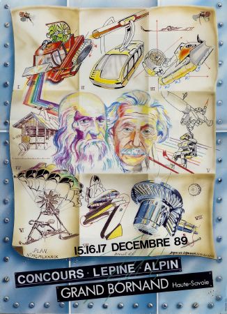 CONCOURS LEPINE ALPIN - GRAND BORNAND HAUTE-SAVOIE - affiche originale par D. Lanoux (1989)