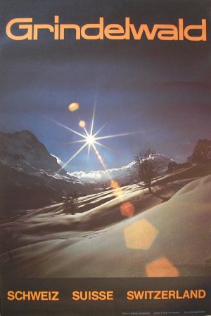 GRINDELWALD SCHWEIZ SUISSE SWITZERLAND - affiche originale photo E. Schudel (ca 1970)