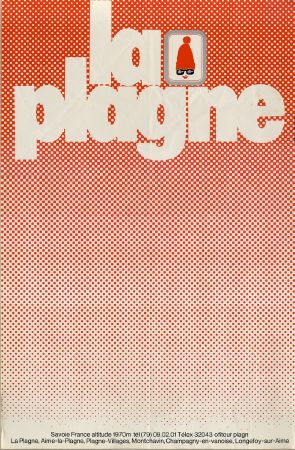 LA PLAGNE SAVOIE FRANCE ALTITUDE 1970 M - affiche originale (ca 1975)
