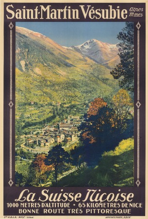 SAINT-MARTIN VESUBIE - LA SUISSE NICOISE - affiche originale (ca 1930)