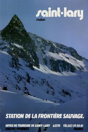 SAINT-LARY SOULAN - STATION DE LA FRONTIERE SAUVAGE - affiche originale (ca 1980)