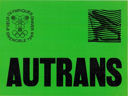 AUTRANS - Xè JEUX OLYMPIQUES D'HIVER GRENOBLE 1968 - affiche originale (caisse/vente de billets)