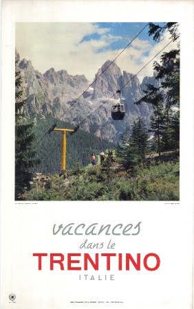 ITALIE - VACANCES DANS LE TRENTINO (SAN MARTINO DI CASTROZZA) - affiche originale (1962)