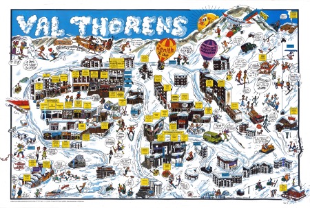 VAL THORENS - poster humoristique par André Bibeur Lu (1987)