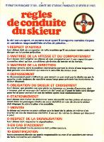 FFS - REGLES DE CONDUITE DU SKIEUR - affichette originale (ca 1970)