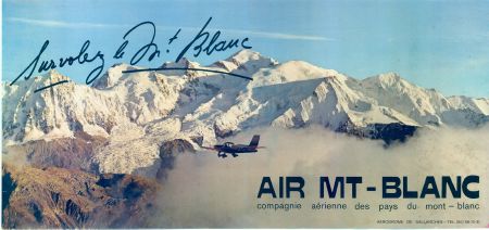 AFFICHE AIR MT-BLANC - SURVOLEZ LE MT-BLANC - affiche publicitaire originale (ca 1980)