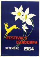 FESTIVALS D'ANDORRA setembre 1964 - affiche originale par Galobardes