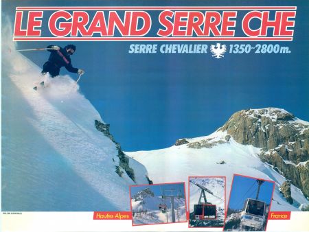 LE GRAND SERRE CHE - SERRE CHEVALIER - affiche originale (ca 1985)