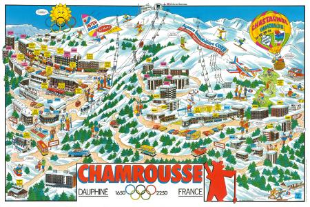 CHAMROUSSE DAUPHINE FRANCE - STATION OLYMPIQUE - affiche originale de Joël Meissel (1987)