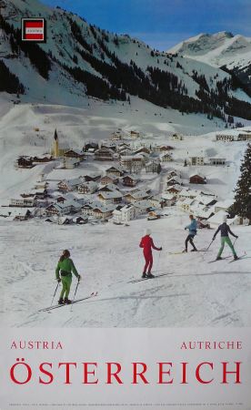 BERWANG TIROL OSTERREICH - affiche originale, ski en Autriche (ca 1970)