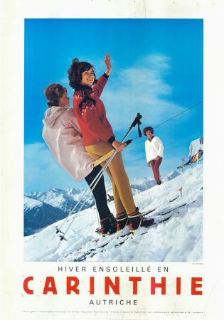 AUTRICHE - HIVER ENSOLEILLE EN CARINTHIE - affiche originale (ca 1970)