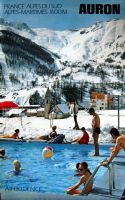 AURON A 1H30 DE NICE - FRANCE ALPES DU SUD ALPES-MARITIMES 1600M - original ski poster by Fronval