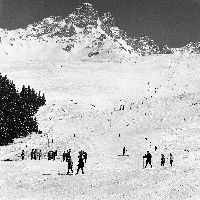 MERIBEL -  LES PISTES DE SKI DE BURGIN - retirage photo Machatschek (1960)