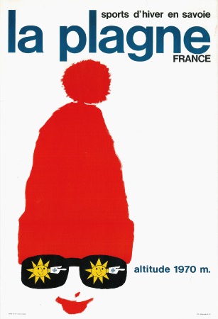 SPORTS D'HIVER EN SAVOIE LA PLAGNE FRANCE ALTITUDE 1970 M (LE BONNET) - affiche originale (ca 1970)