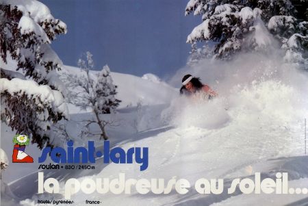 SAINT-LARY SOULAN - LA POUDREUSE AU SOLEIL - affiche originale (ca 1980)