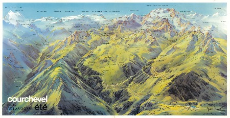 ETE 1976 A COURCHEVEL - grand poster panorama de Pierre Novat (1975)