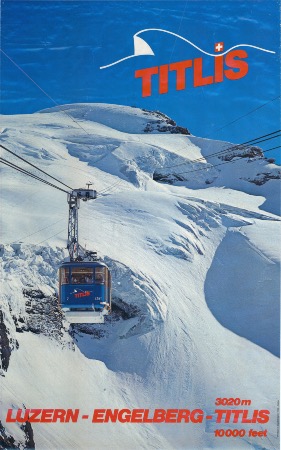 LUZERN-ENGELBERG-TITLIS 3020 M - affiche originale (ca 1975)