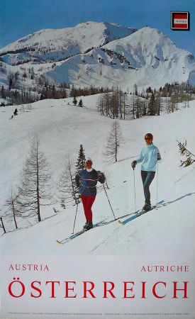 ÖSTERREICH TAUPLITZALM STEIERMARK - affiche originale, ski en Autriche (ca 1970)